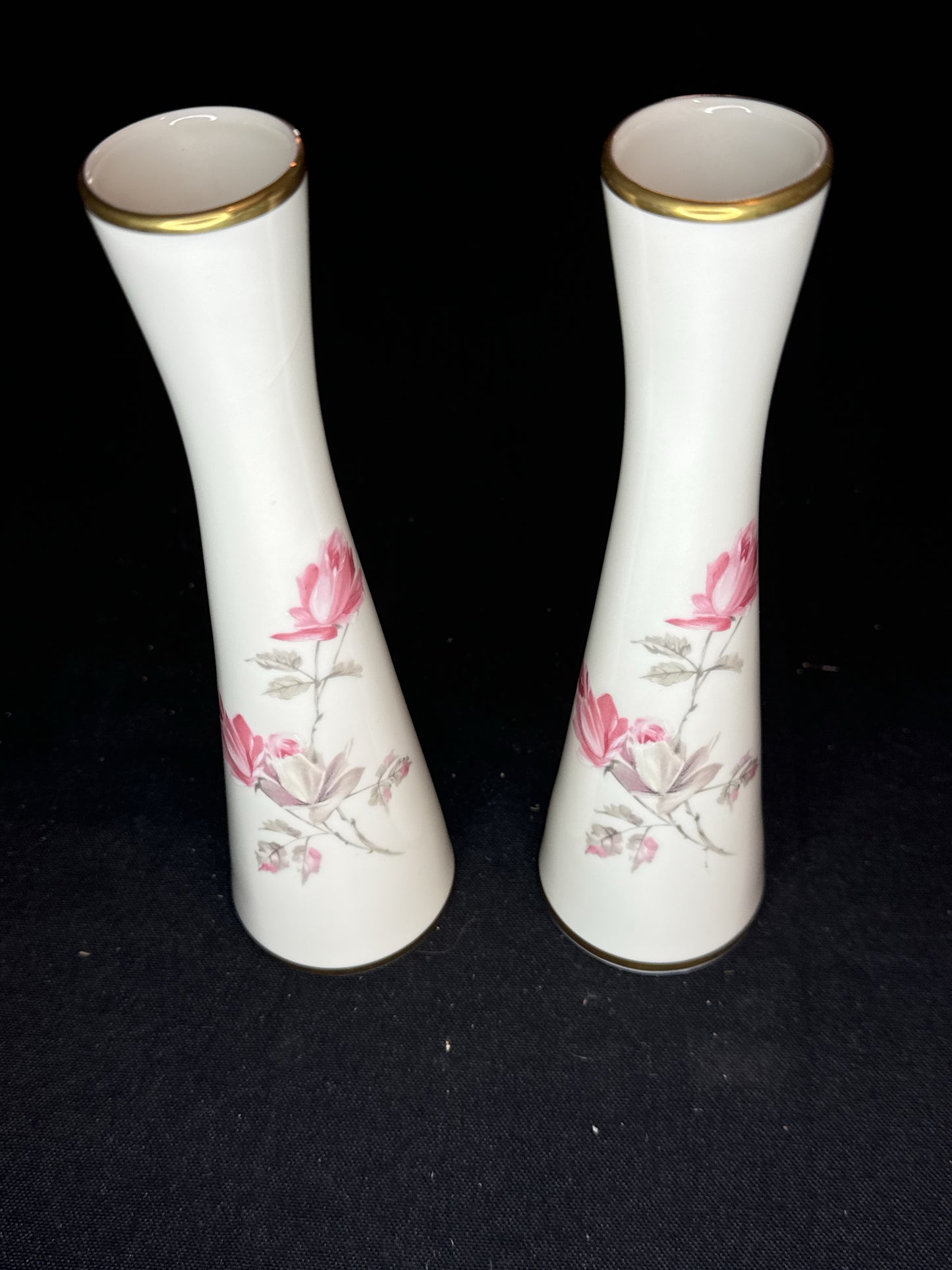 Pair of Alka Kunst Alboth & Kaiser Bavaria W. Germany Claudia Bud Vase 1950's