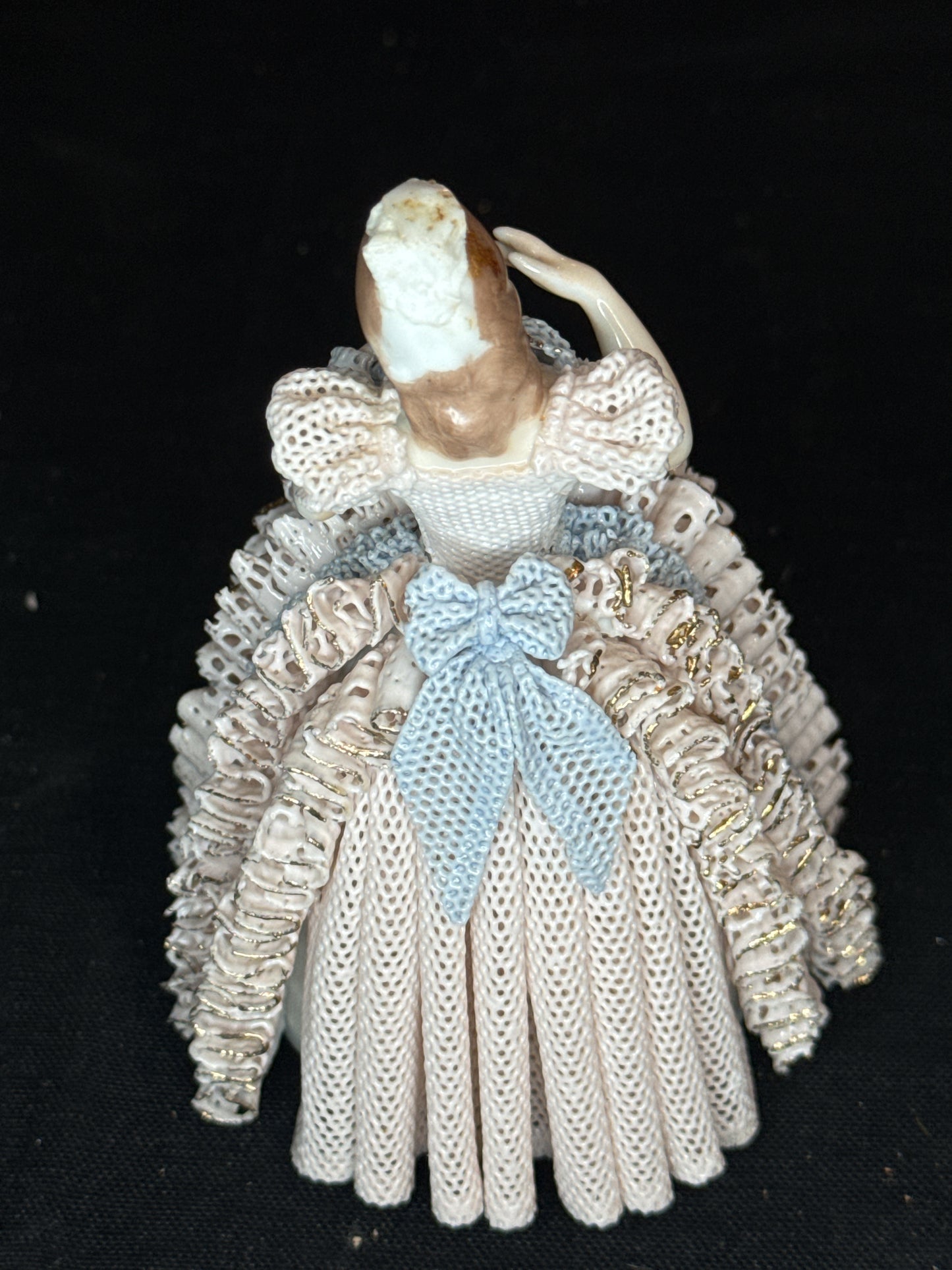 Porcelain Doll Figurine 5" Tall Imperfect Condition