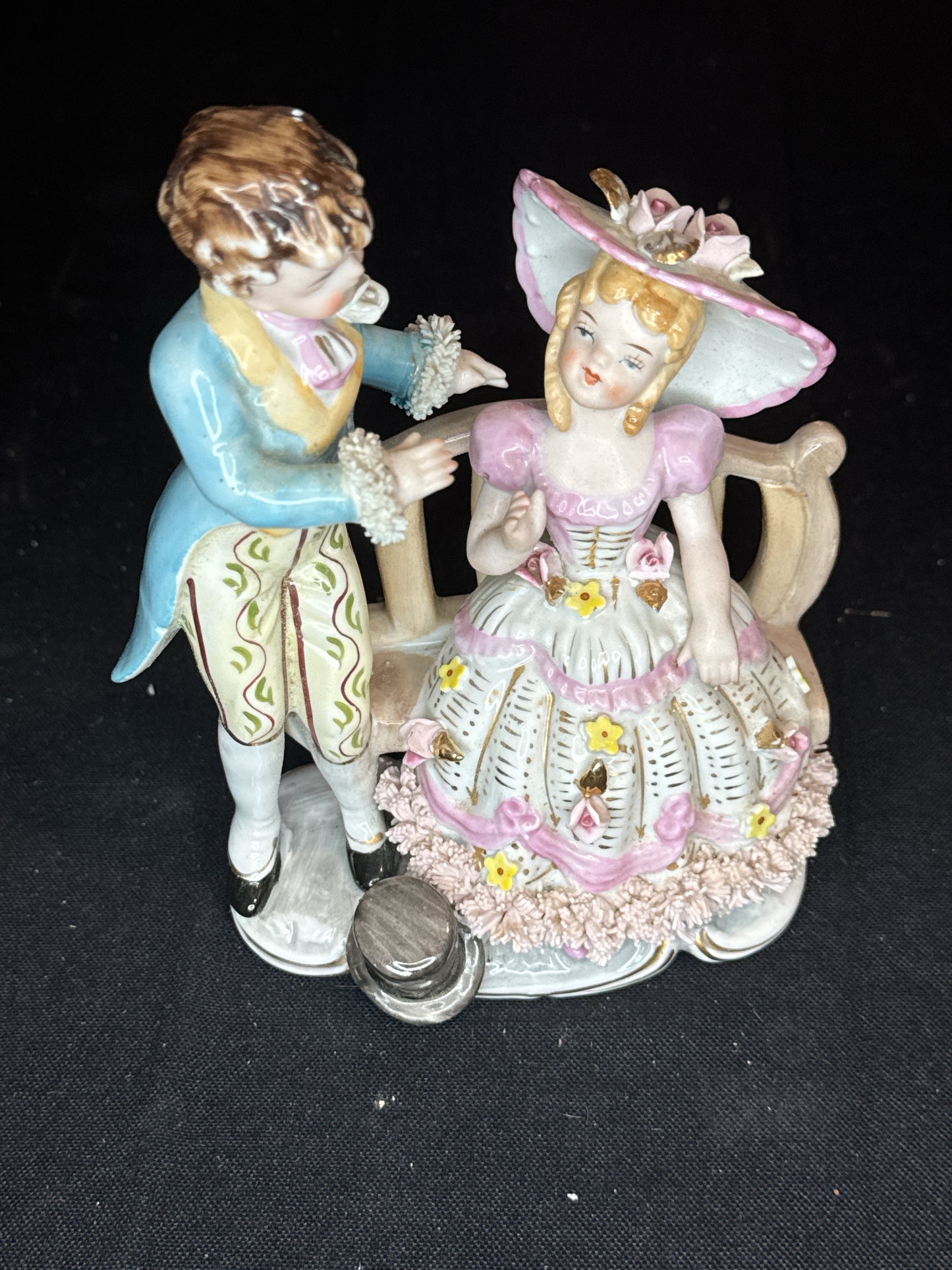 Camille Naudot & Co. Porcelain Boy Girl on Bench 6970a D17