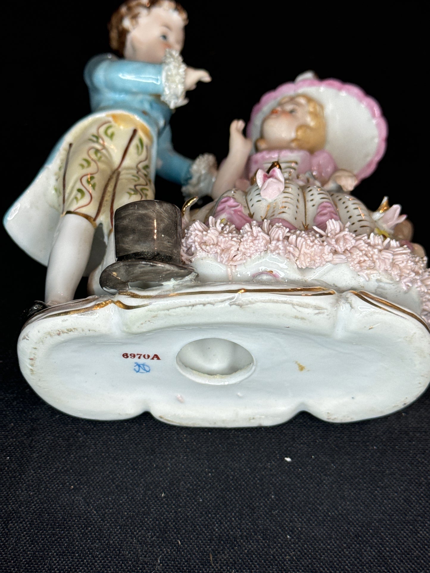 Camille Naudot & Co. Porcelain Boy Girl on Bench 6970a D17