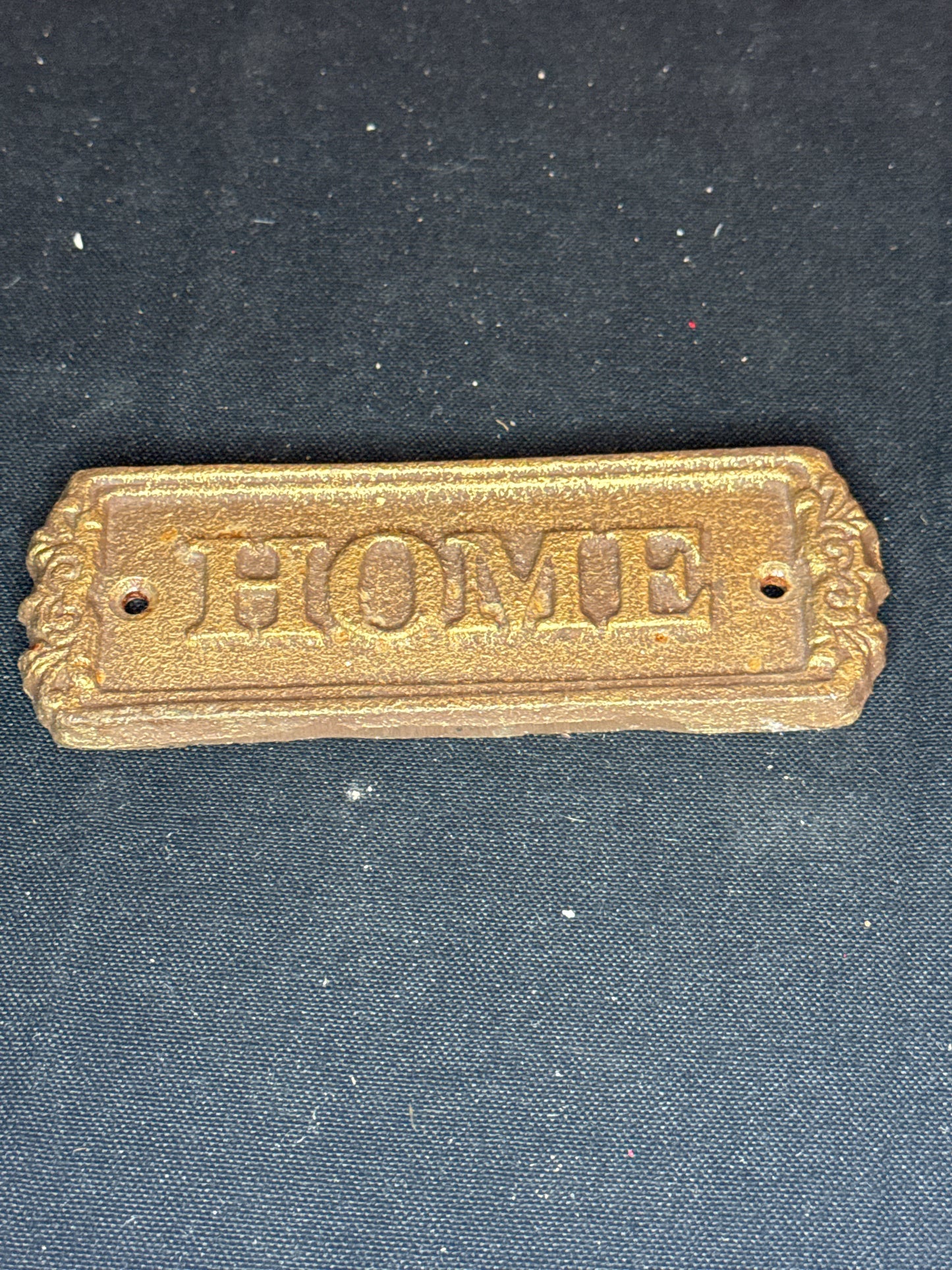 Cast Iron Name Plate "Home" Wall Plaque 5.25"