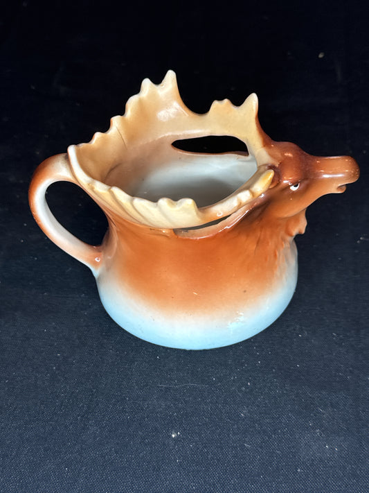 Vintage Porcelain Elk Moose Stag Antler Creamer Pitcher Made in Austria