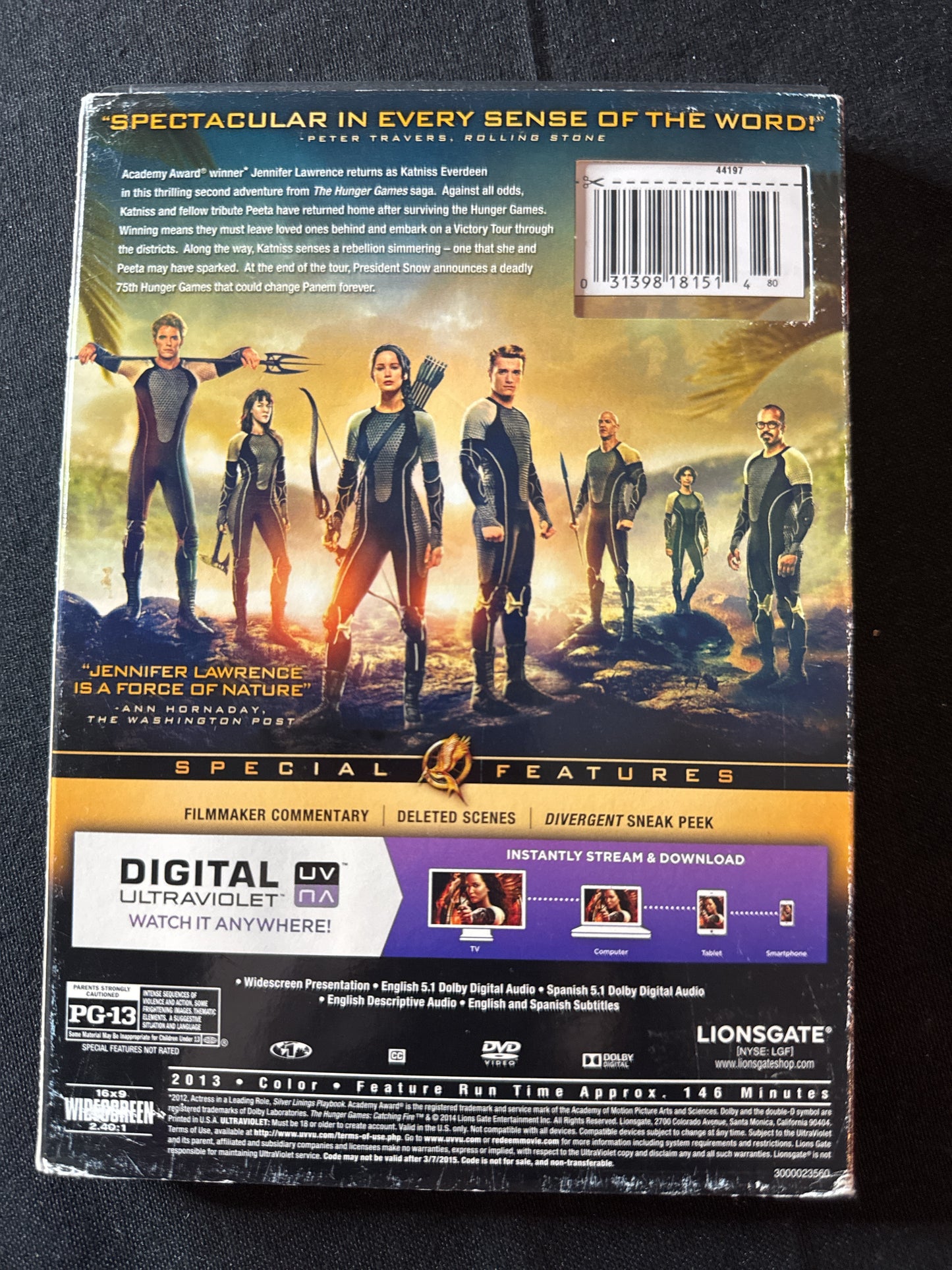 The Hunger Games Catching Fire DVD