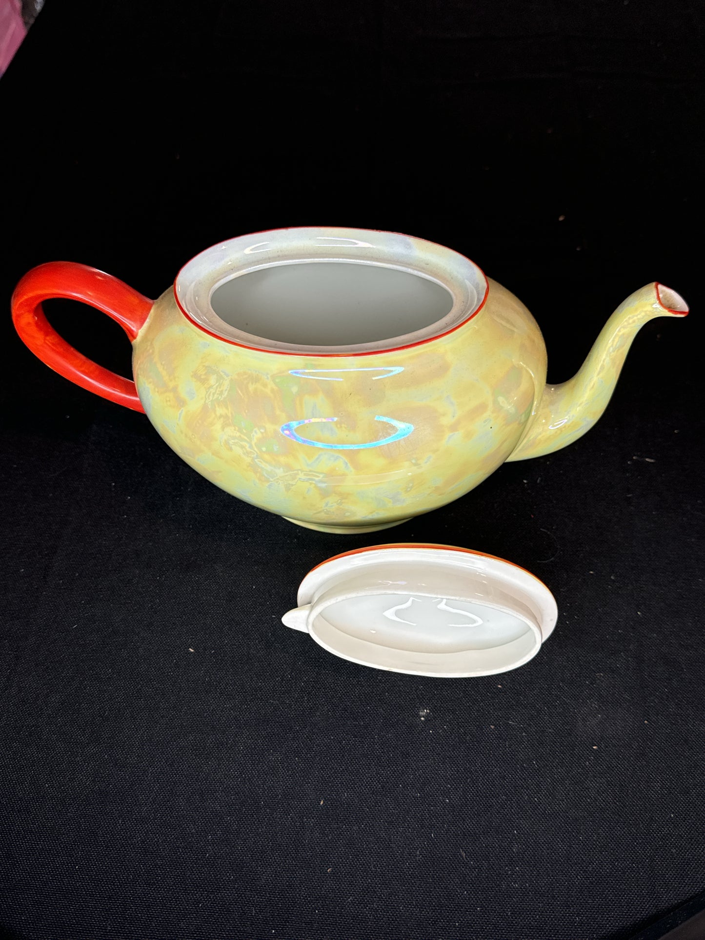 Union T Vintage Czech-Slovakia Lustreware Tea Set, 2315 Iridescent Red Trim