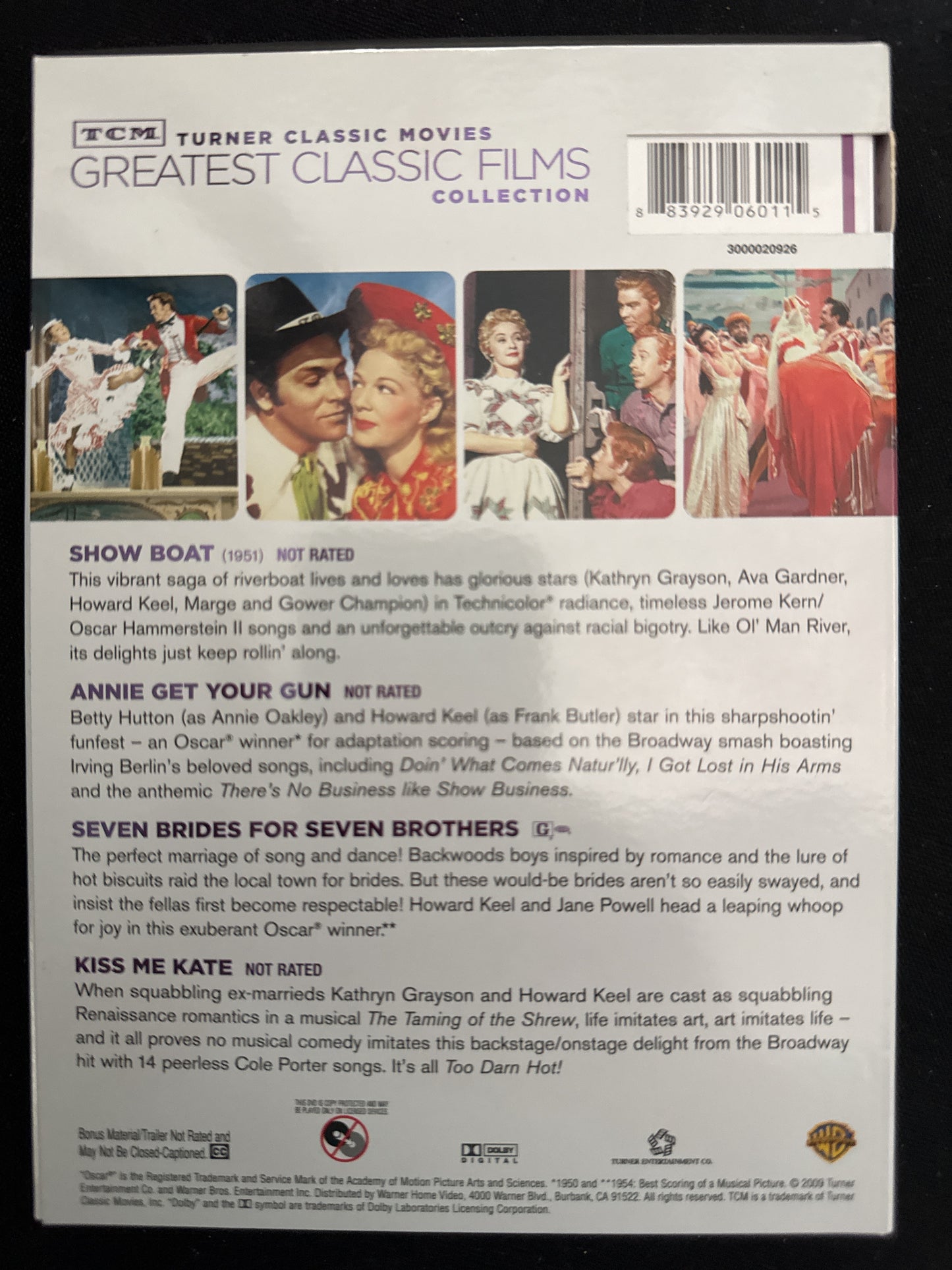 Greatest Classic Films Show Boat, Annie Get Your Gun, Kiss Me Kate, 7 Brides for 7 Brothers DVD