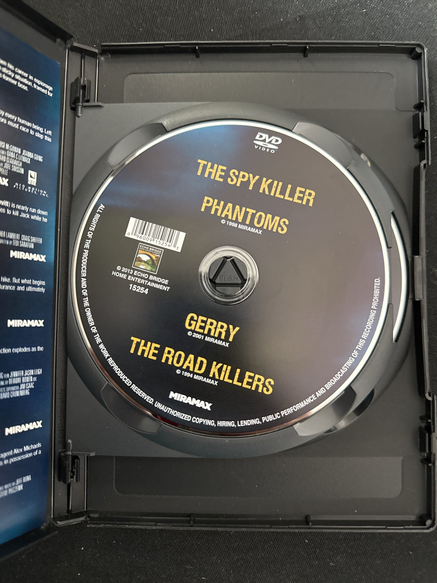 Six Actions Movies: Spy, Phantoms, Road Killers, Gerry, Existenz, Netforce DVDs
