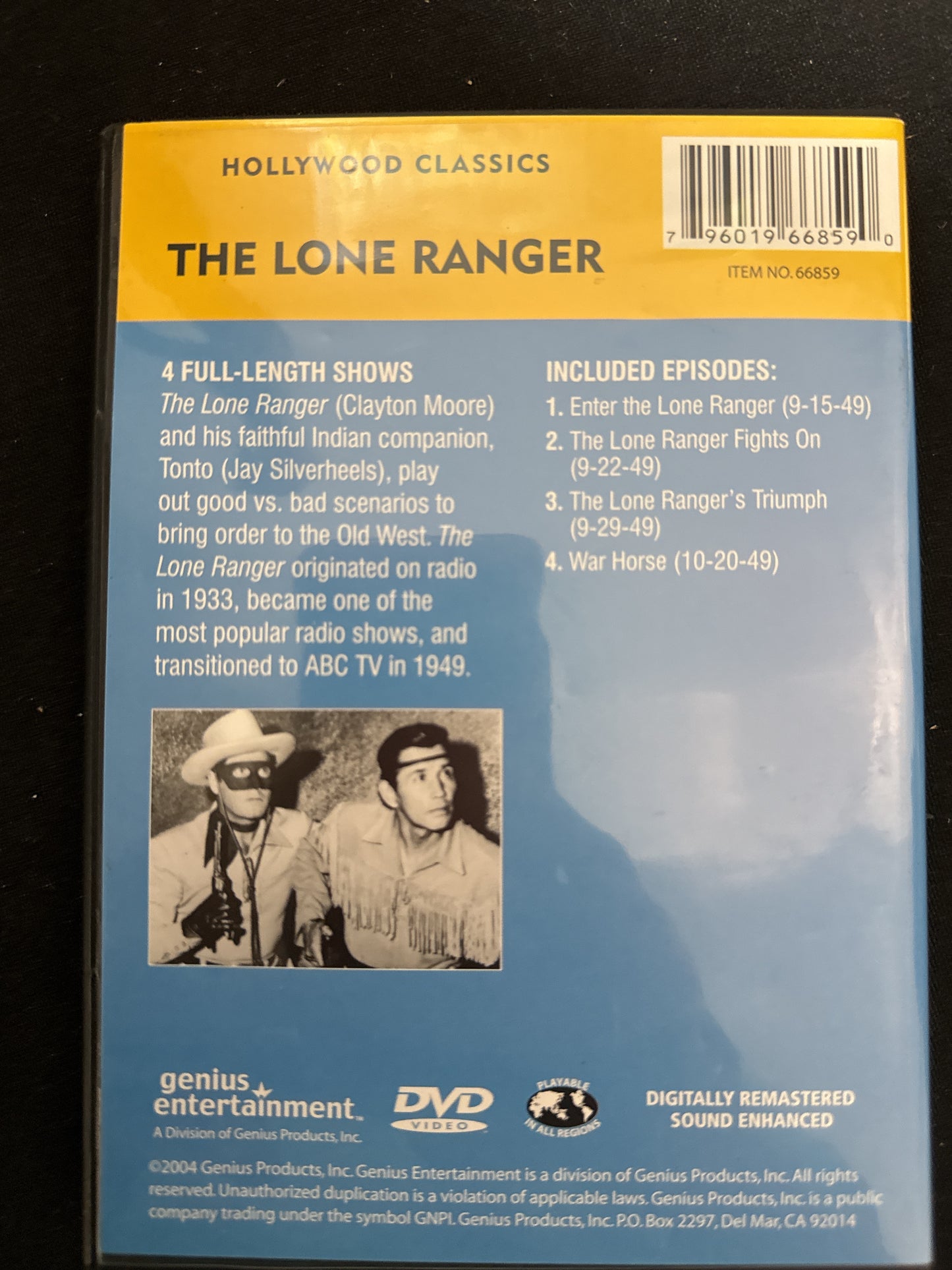 The Lone Ranger 4 Full Length Shows DVD