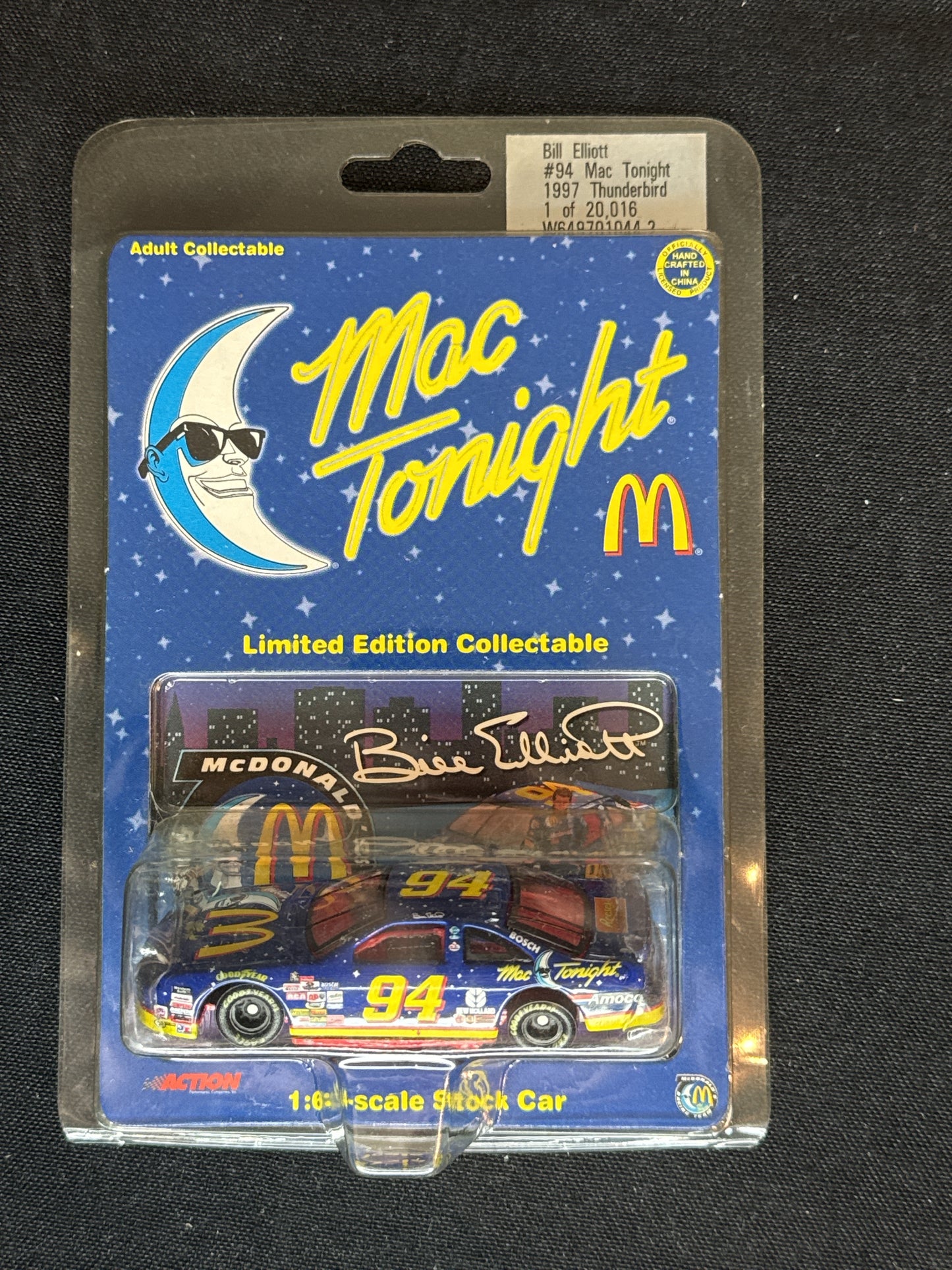 Action Racing Collectable #94 Bill Elliott 1:64 Scale McDonald's MAC Tonight 1997 Ford Thunderbird