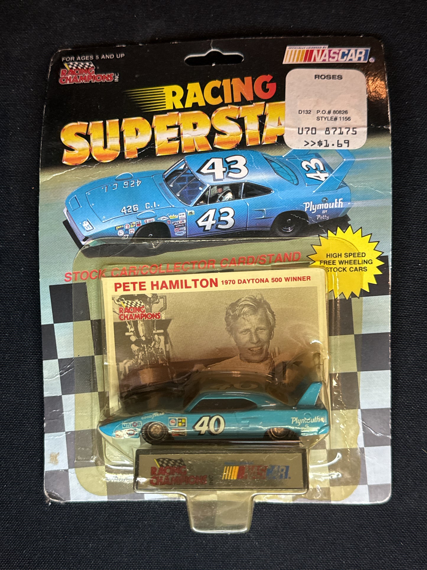 NASCAR #40 Racing Superstars Pet Hamilton 1:64 Diecast with Stand and Trading Card