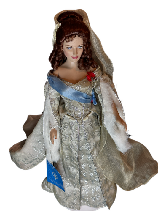 Franklin Mint Czarina Alexandra Vinyl Doll on Stand.