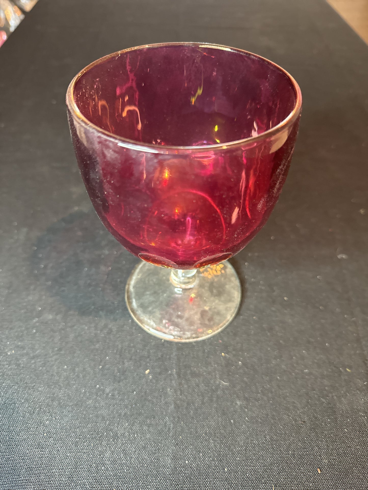 Cranberry Water Goblet from Unknown Manufacturer Pattern UNK1659cra