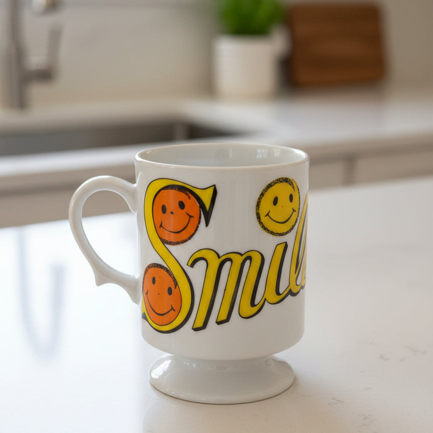 Vintage Rare 1960's Smile Smug Mug 44/320 Footed 3 7/8" Tall