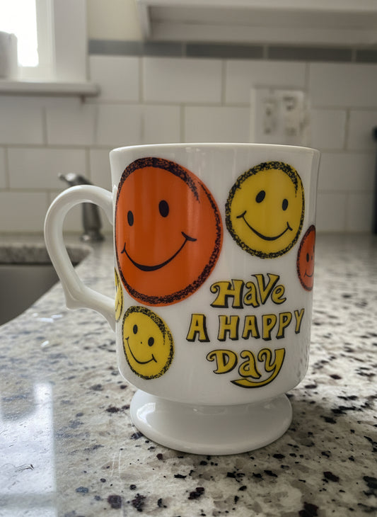 Vintage Rare 1960's Have a Happy Day Smug Mug 44/320 Footed 3 7/8" Tall