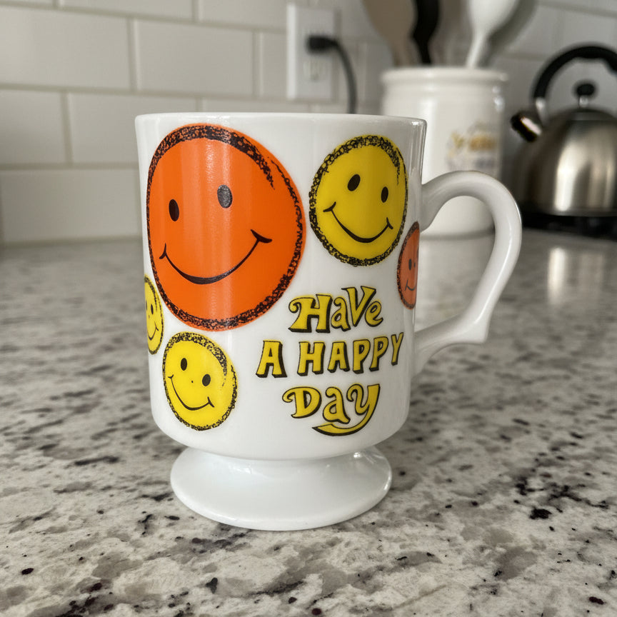 Vintage Rare 1960's Have a Happy Day Smug Mug 44/320 Footed 3 7/8" Tall