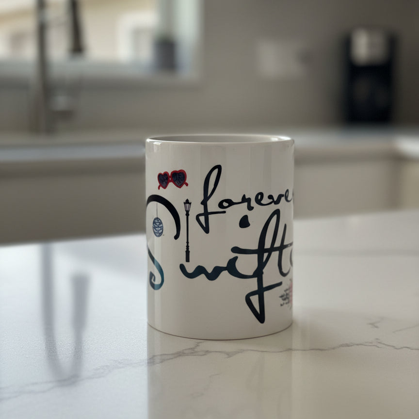 Forever & Always Taylor Swift Swiftie Coffee Cup Mug 3 7/8" Tall