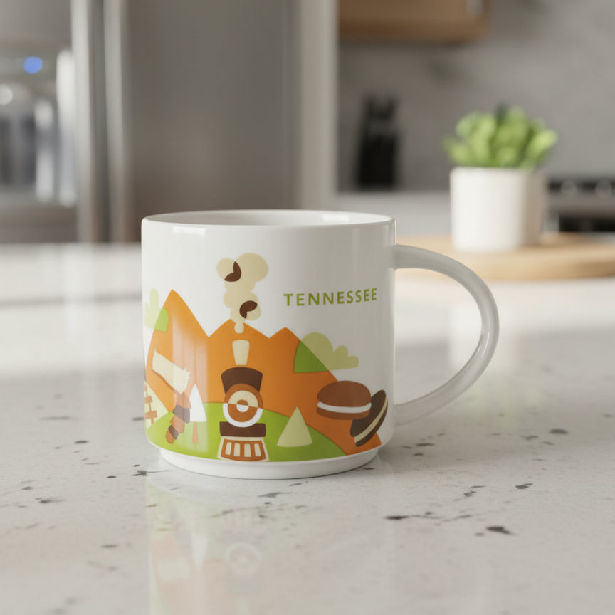 Starbucks You Are Here Series Tennessee 3.5" 14oz Green Interior Coffee Mug Cup