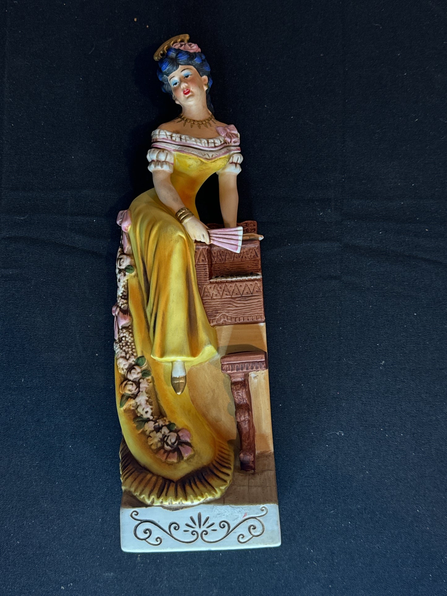 Cyrus Noble Mine Whiskey Decanter Haas Brothers Piano Girl Rare EMPTY Porcelain