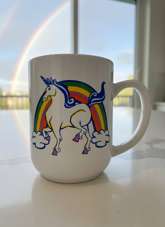 Royal Norfolk Unicorn Rainbow Coffee Cup Mug 4.25" Tall
