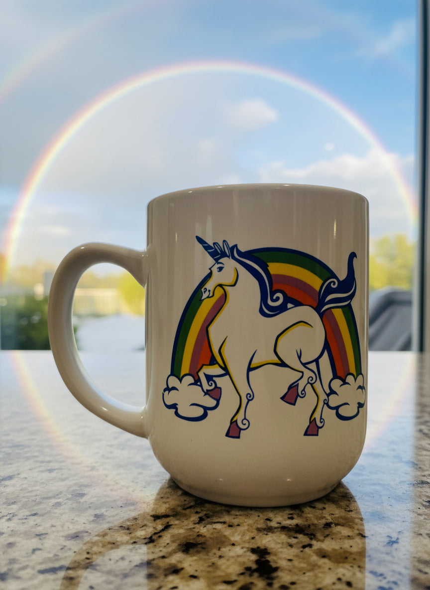 Royal Norfolk Unicorn Rainbow Coffee Cup Mug 4.25" Tall