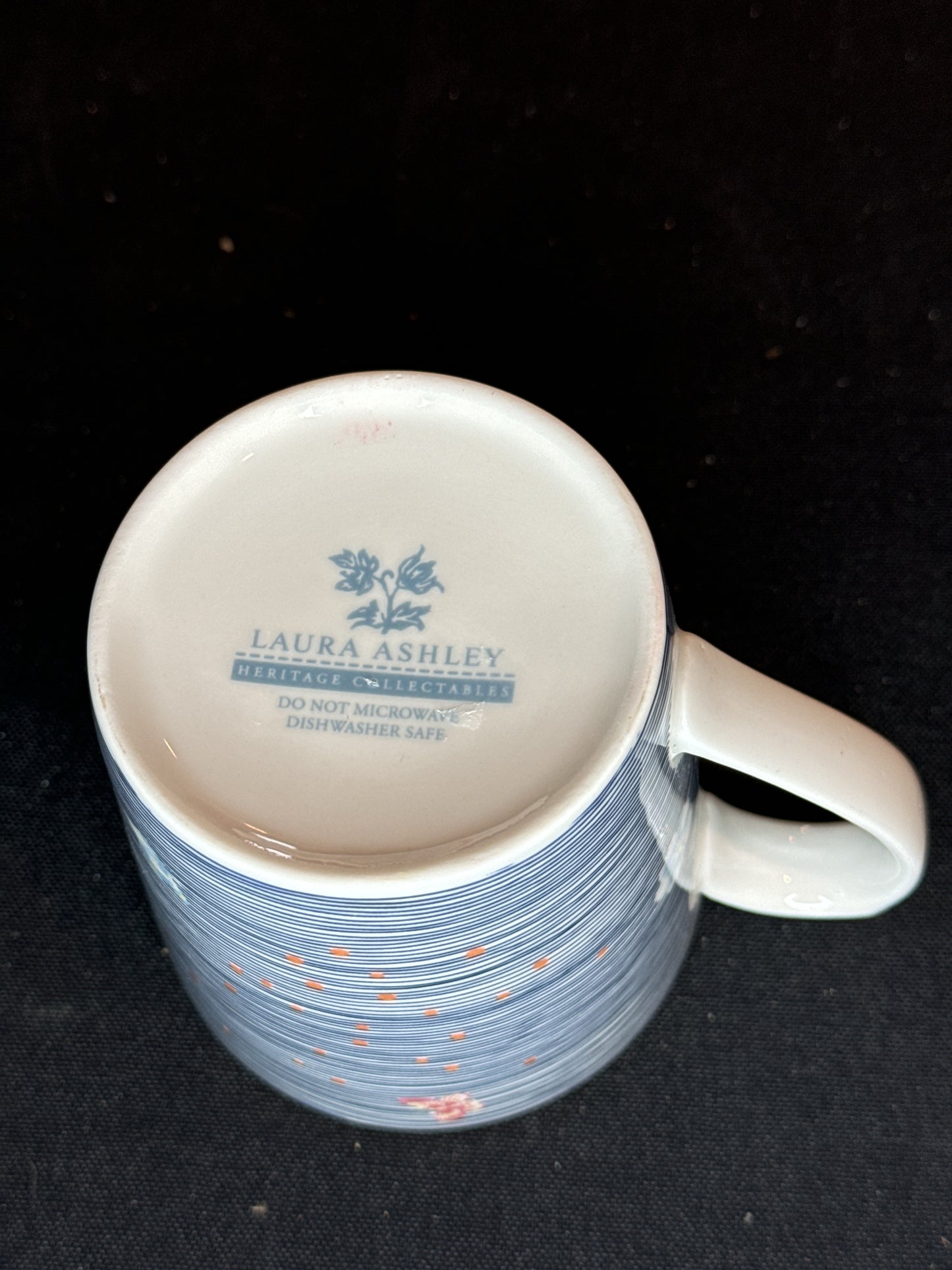 Laura Ashley Heritage Collectables Midnight Pinstripe Mug 10Oz New Inventory