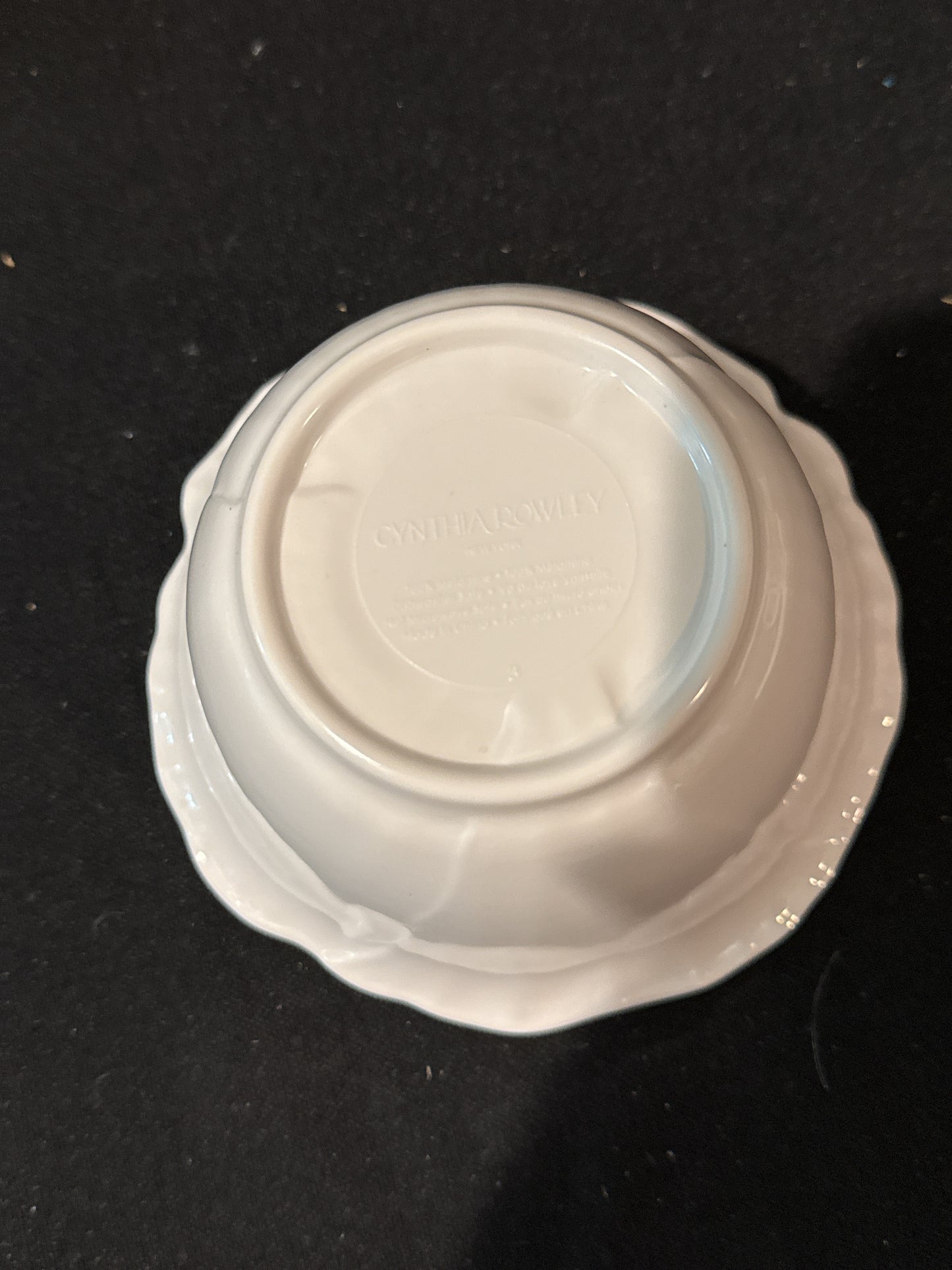 Cynthia Rowley Purple Flower Design Scalloped Edges Melamine Condiment Dip Bowls (4) 2.5" Tall