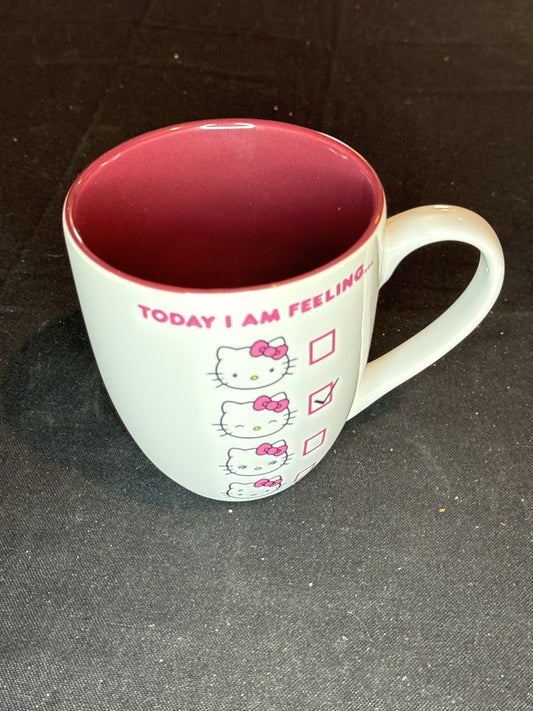 Feeling Cute Hello Kitty Large Mug 18oz Mood Checklist Ceramic New Inventory