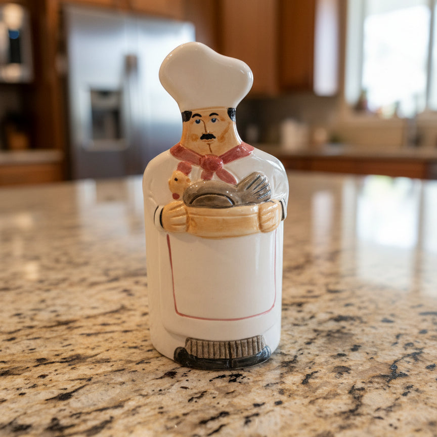 Les Artisans Sigma The Tastesetter Towle Kitchen Utensil Holder Chef w/ Chicken 8.5" Tall