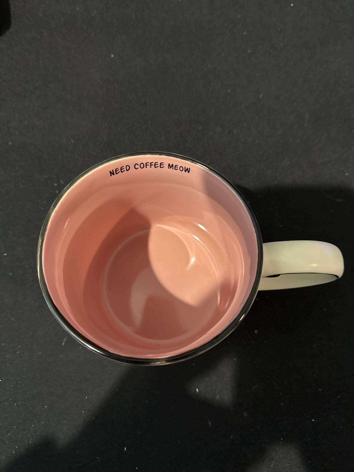 Spectrum Designz Embossed Cat Faces 21oz Cream Ceramic Coffee Cup Mug Pink Interior New