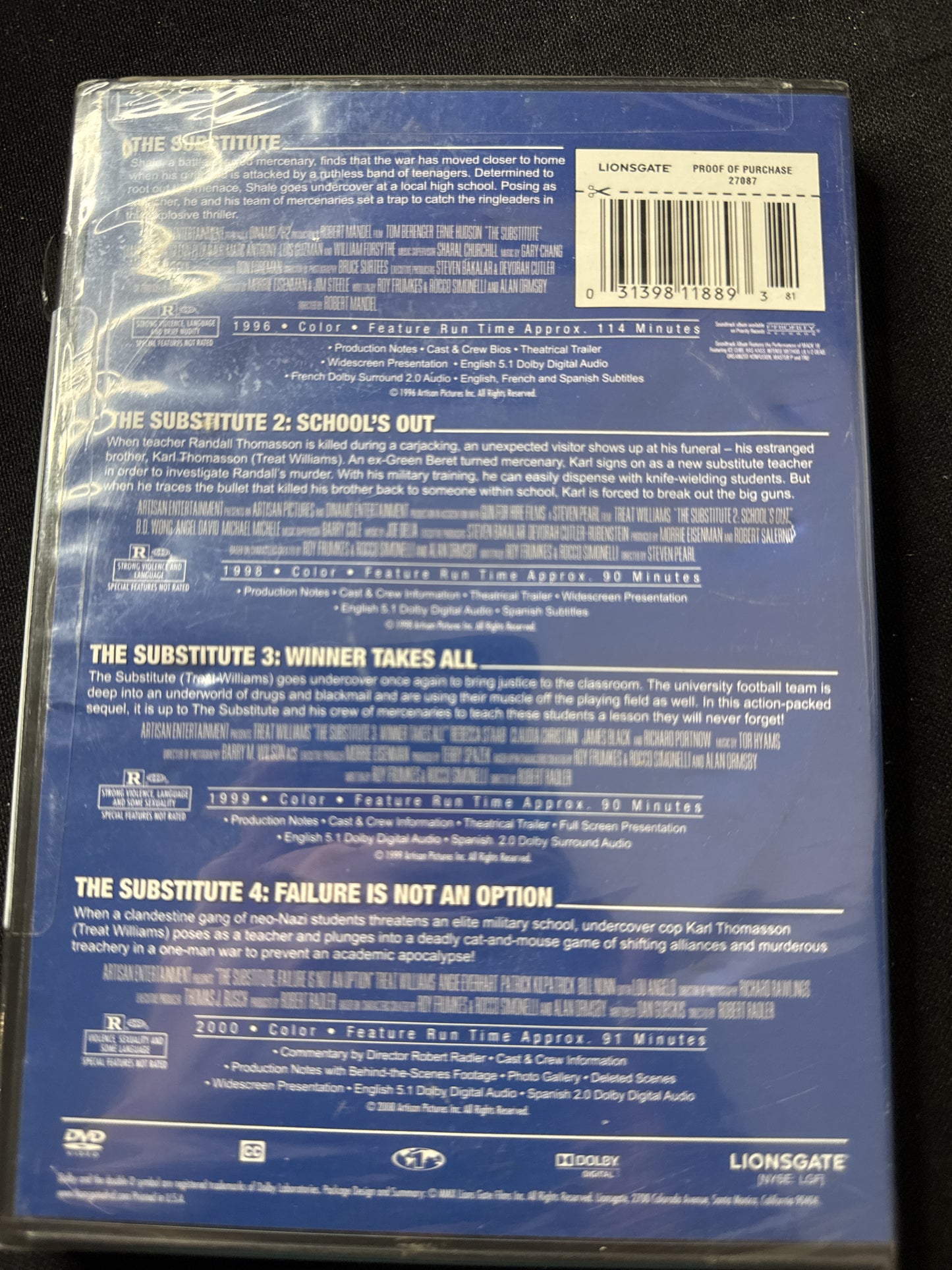 Four Film Pack: The Substitute I, II, III, IV DVD