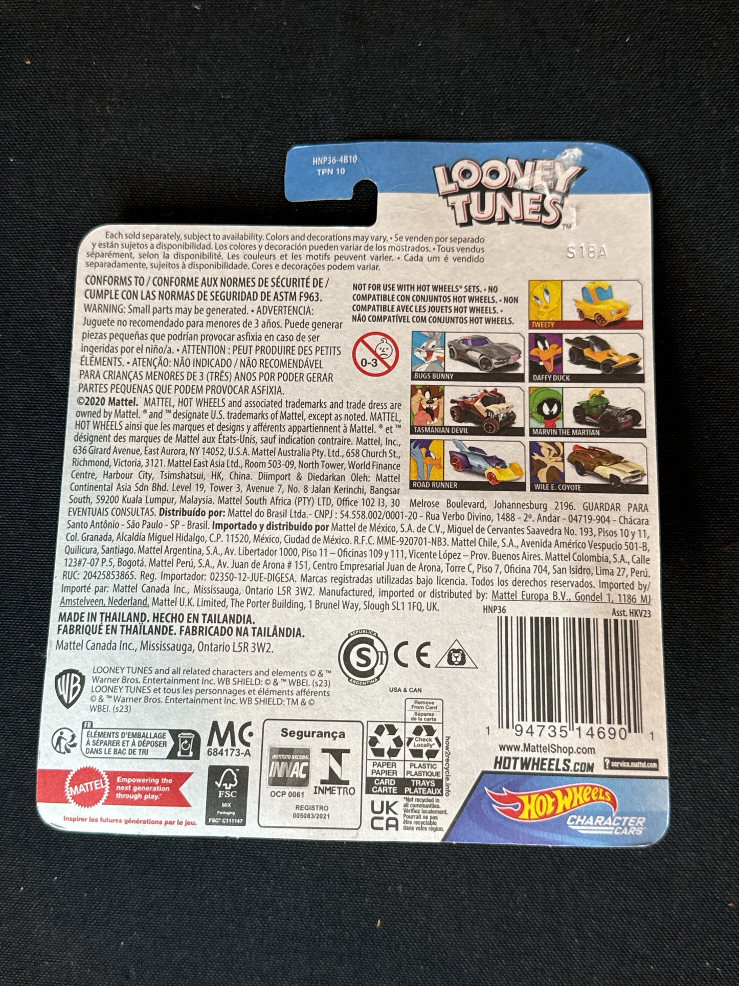 Looney Tunes Wile E. Coyote Hot Wheels Car Version New for 2023 NIB