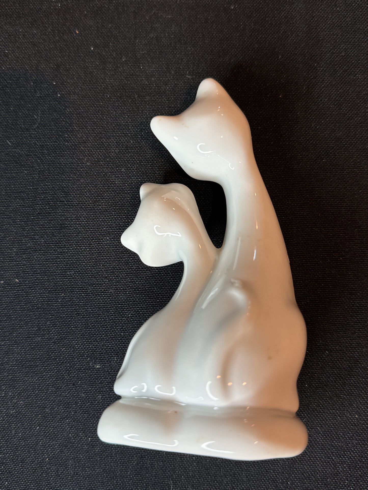 Vintage Porcelain White Cats Figurine 5" Tall