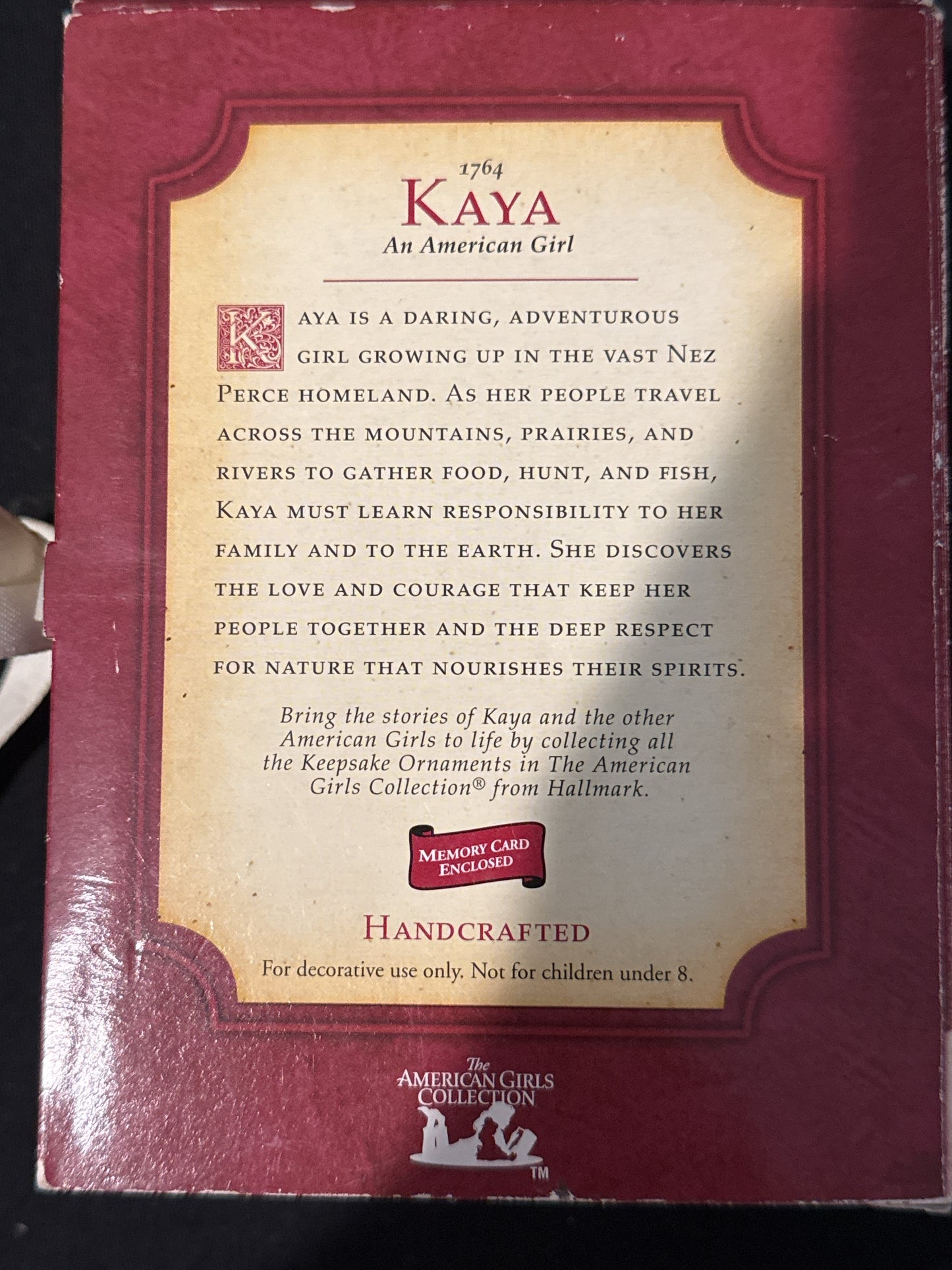 Hallmark Keepsake Ornament The American Girl Collection 1764 Kaya 2003 New in Box
