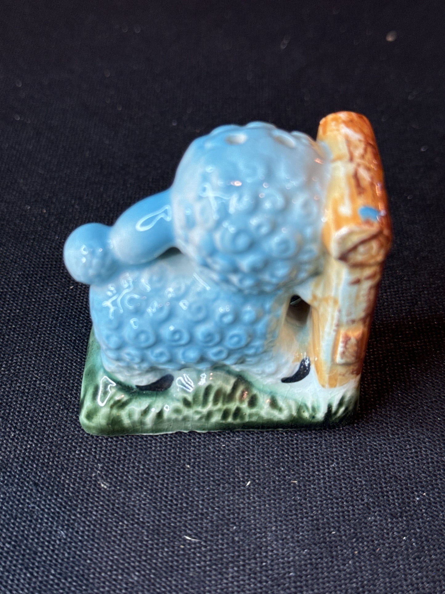 Vintage Japan Lamb Sheep Little 2" Blue Bookend Salt Shaker