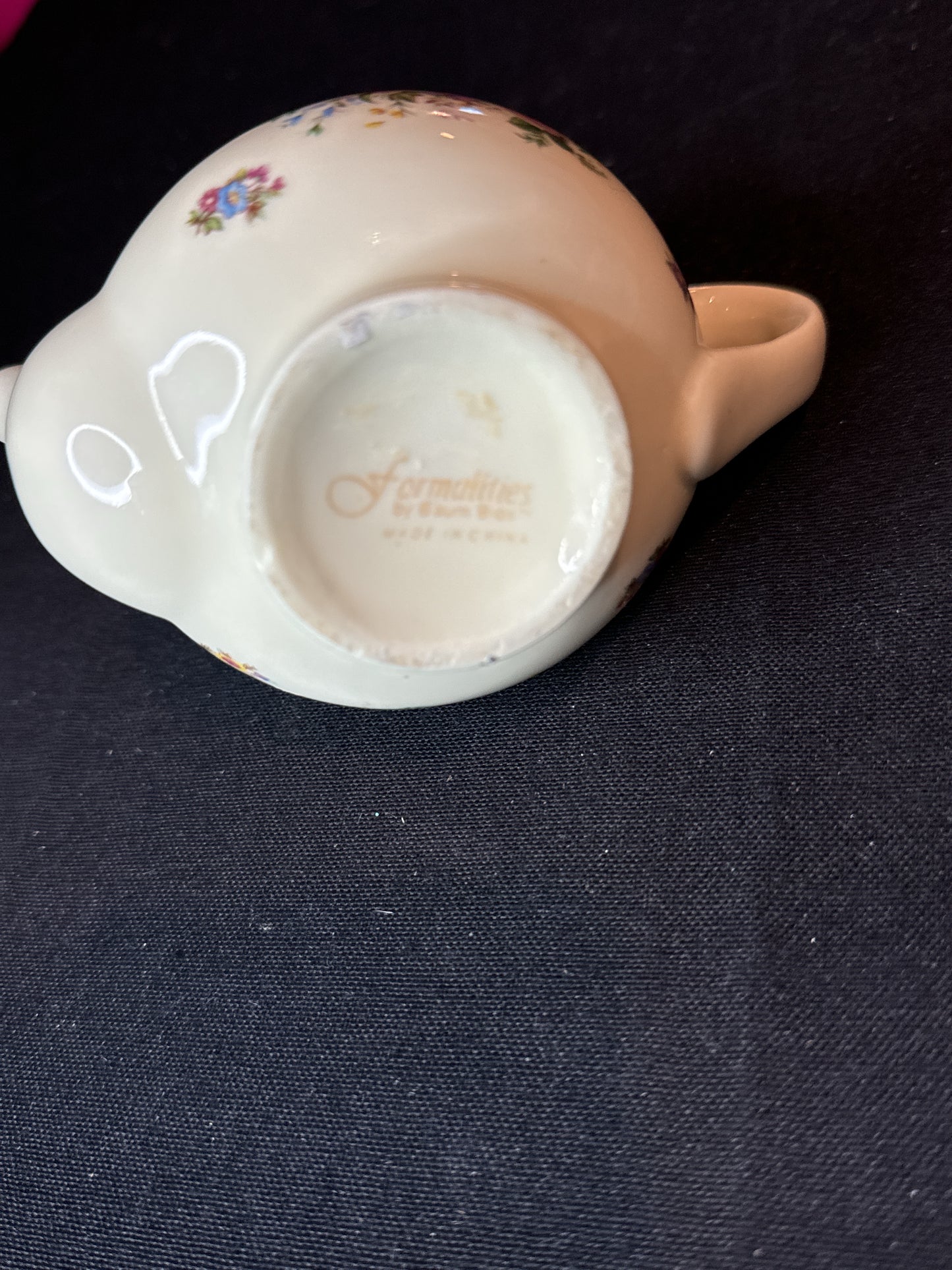 Formalities By Baum Bros Teapot Hinged Porcelain Trinket Box Pink Roses 5" X 4"