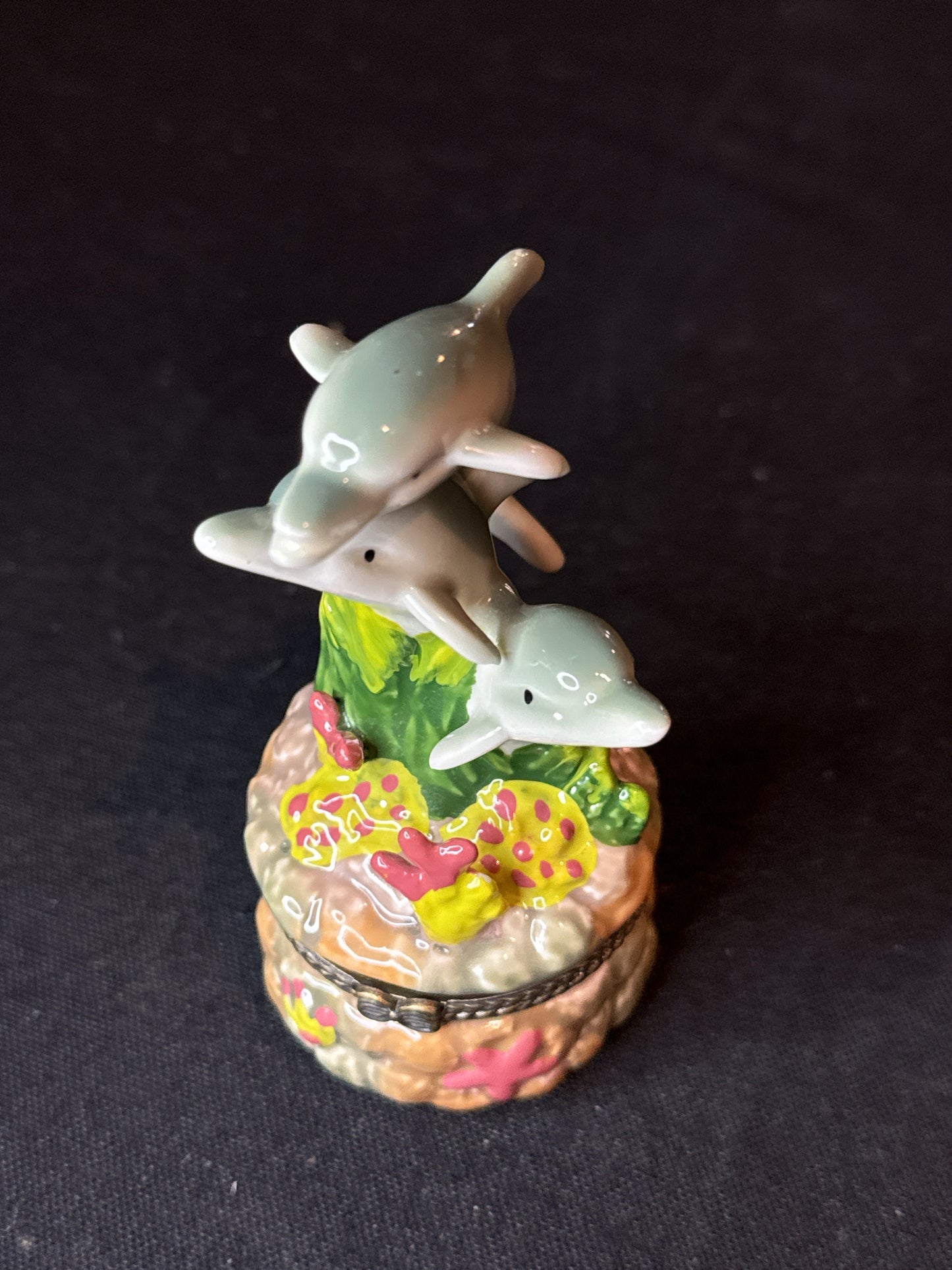 Marine Dolphin Porpoise Mammal Trinket Box PHB Trio with Small Pieces Inside