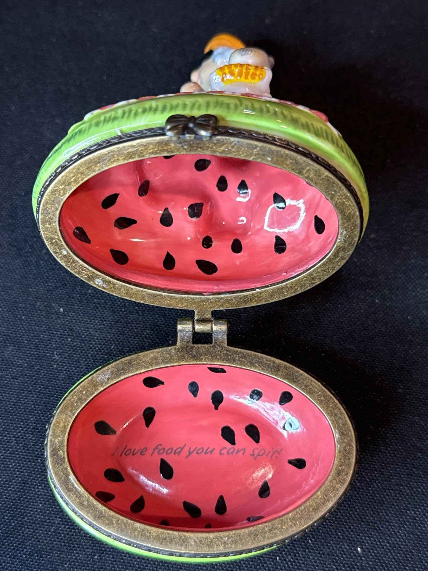 Hallmark J. Wagner Maxine Watermelon Trinket Box I Love Food You Can Spit Signed