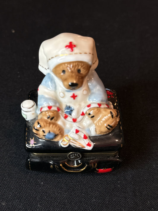 Boyds Bear Porcelain Keepsake Trinket Box Clara the Nurse PE #2637