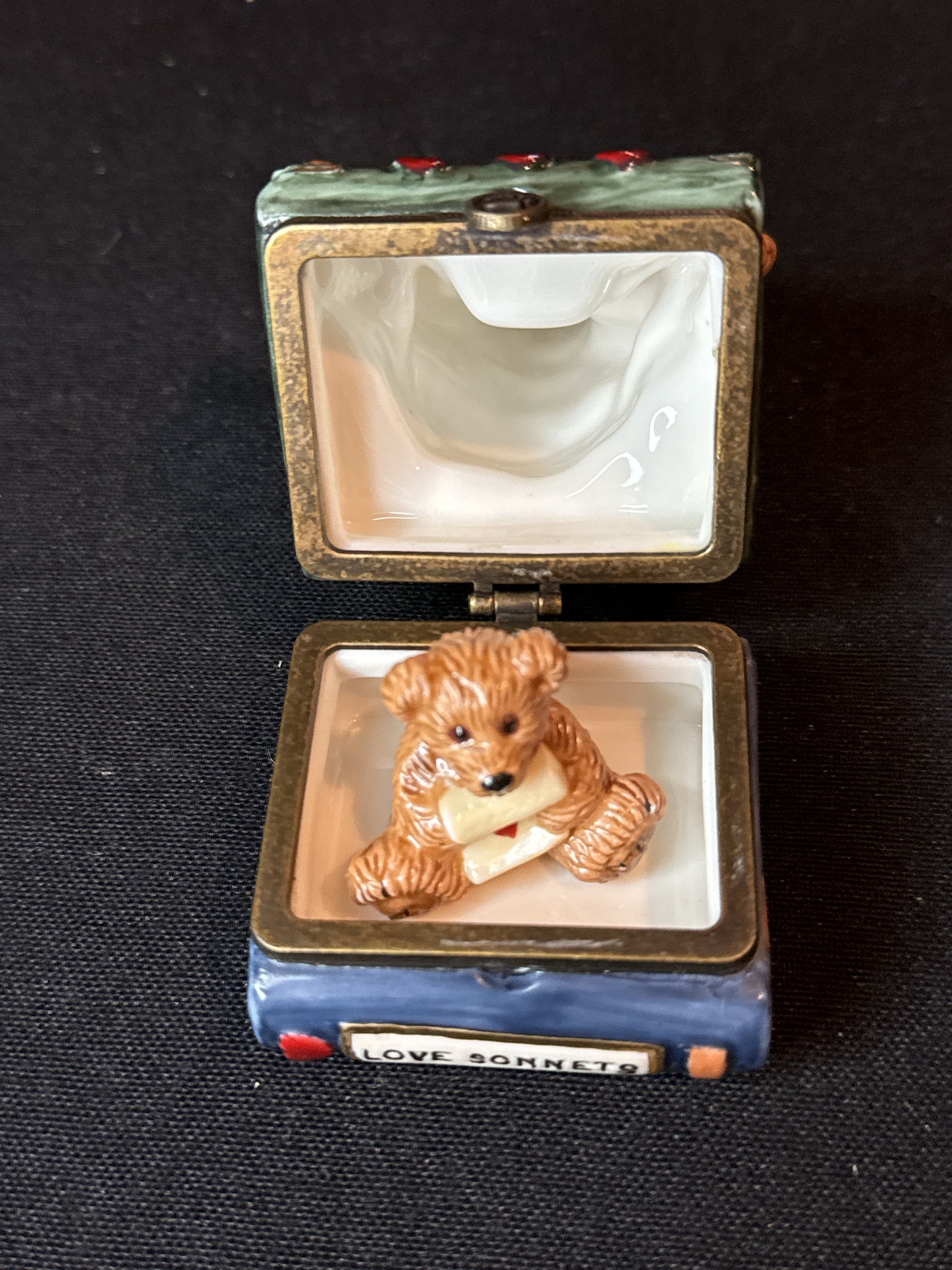 Boyds Bear Keepsake Trinket Box Bearware Potterworks Wilson With Love Sonnets #2E/1863