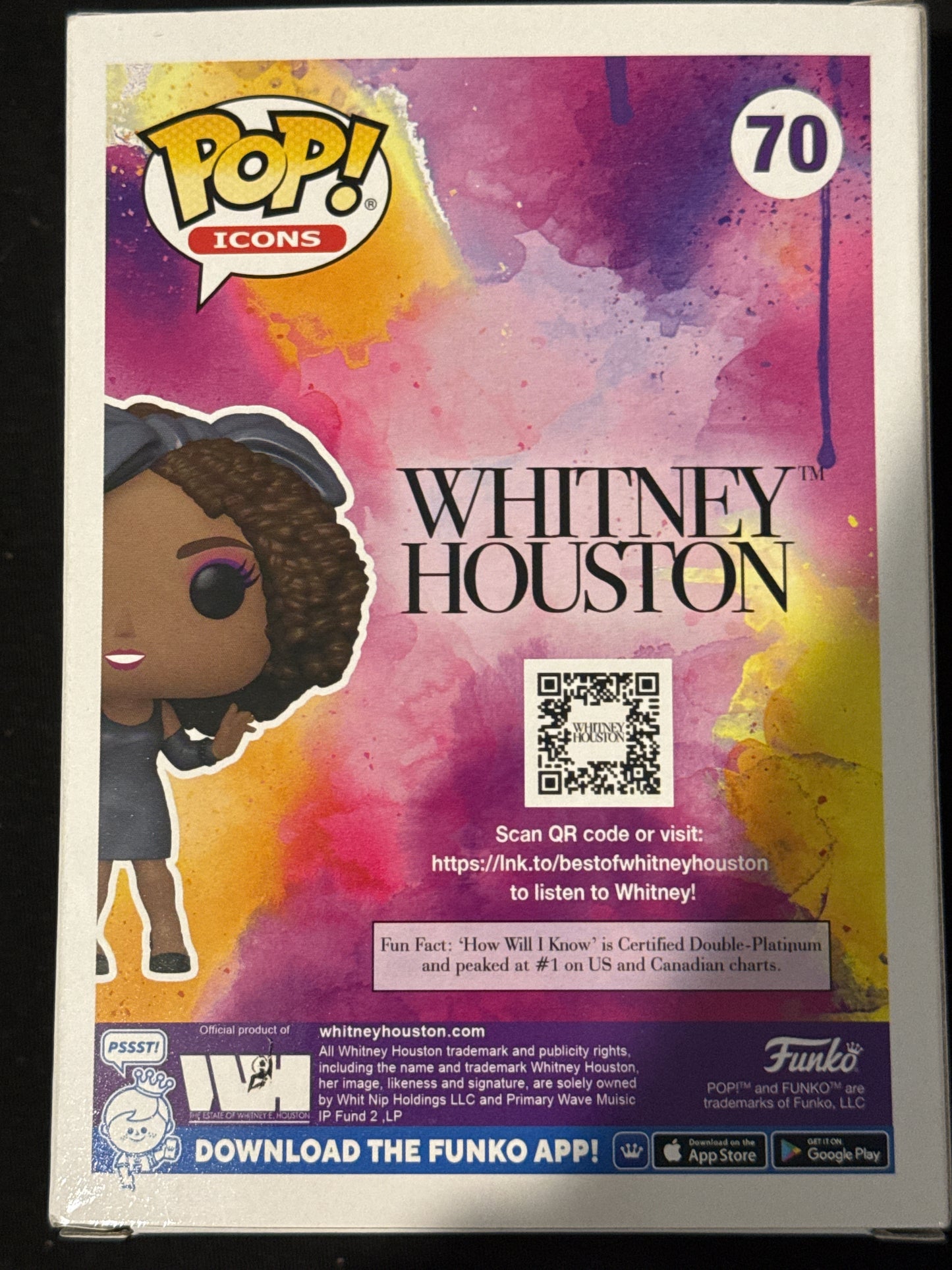 Funko Pop! Pop Icons Whitney Houston #70 Vinyl Figure New in Box
