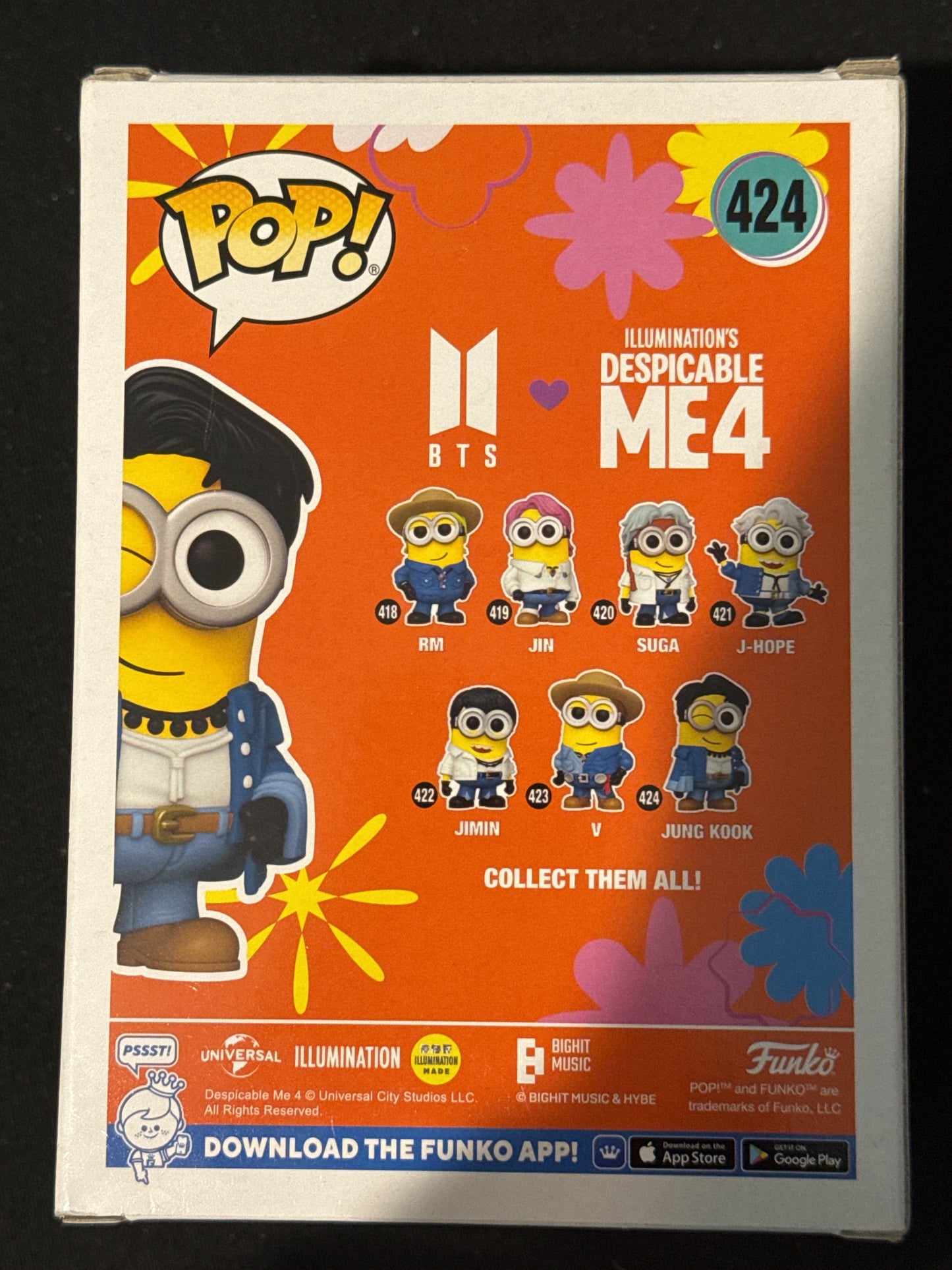 Funko Pop! BTS Despicable Me4 Jung Kook Vinyl Figure #424 New in Box