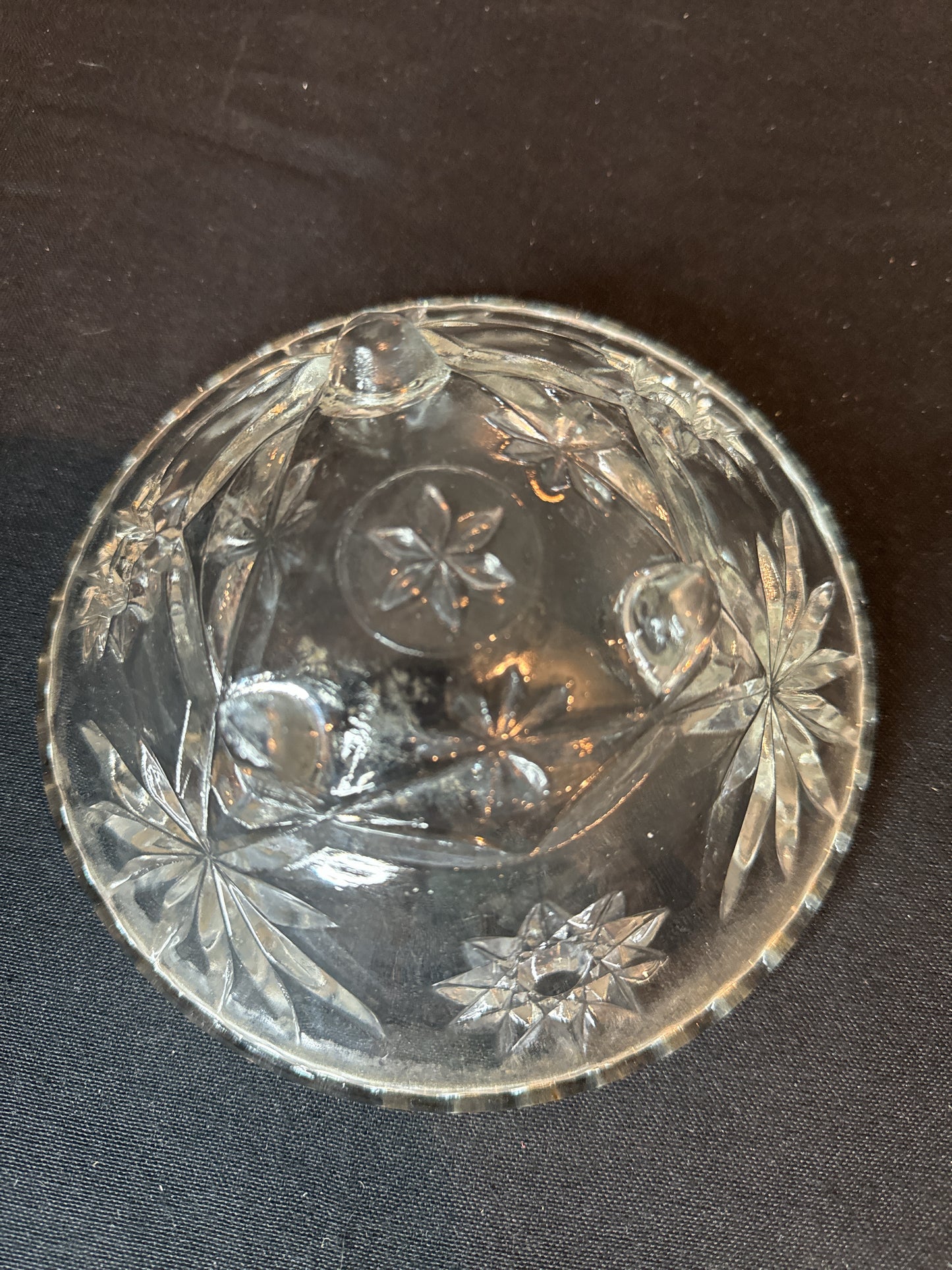 Vintage Set of 4 Anchor Hocking Star of David EAP 3-Footed Glass Bowls Candy Farmhouse