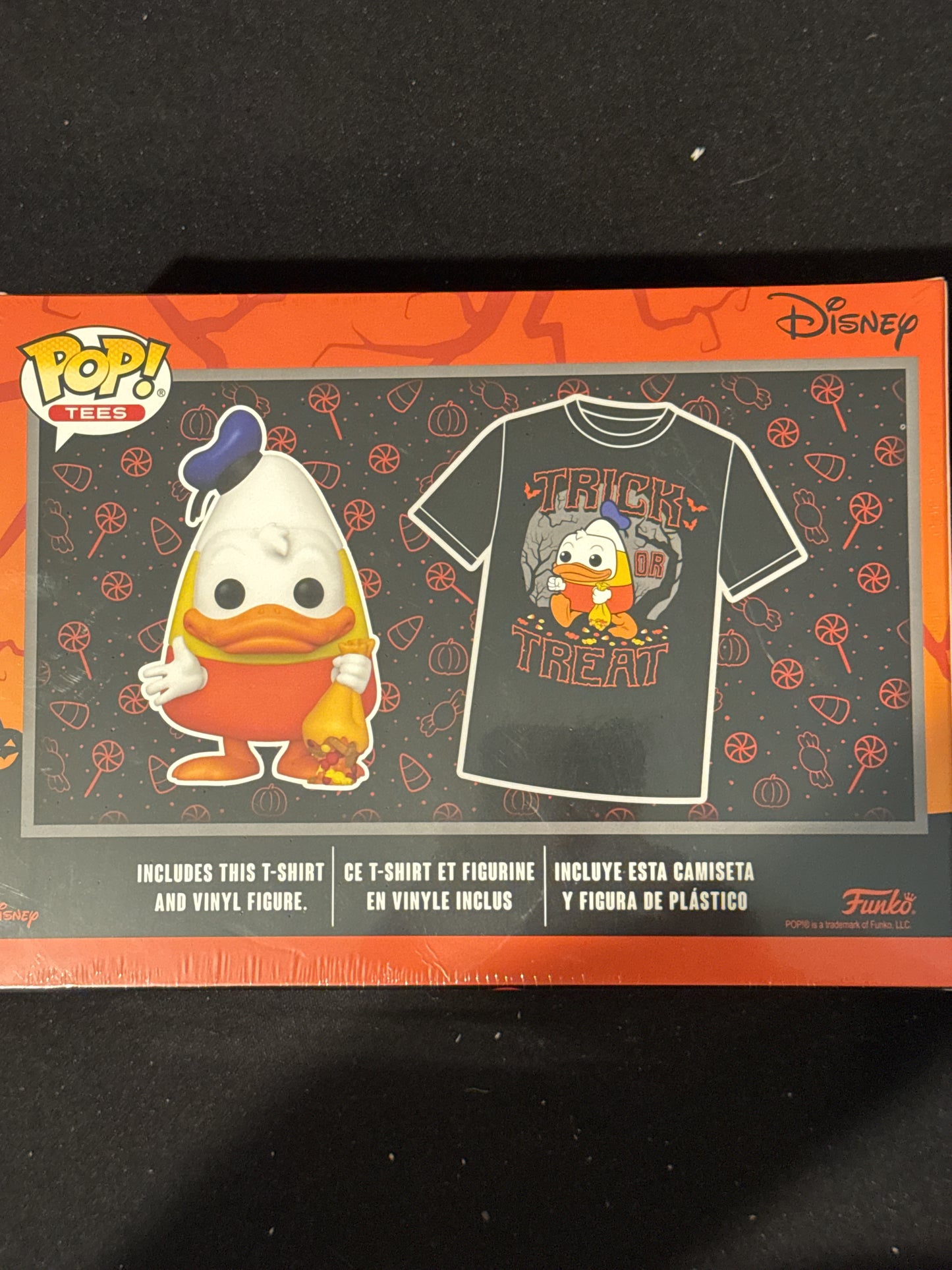 Funko Pop! Tees Disney Donald Duck #1220 Candy Corn Costume & XL T-shirt Package New