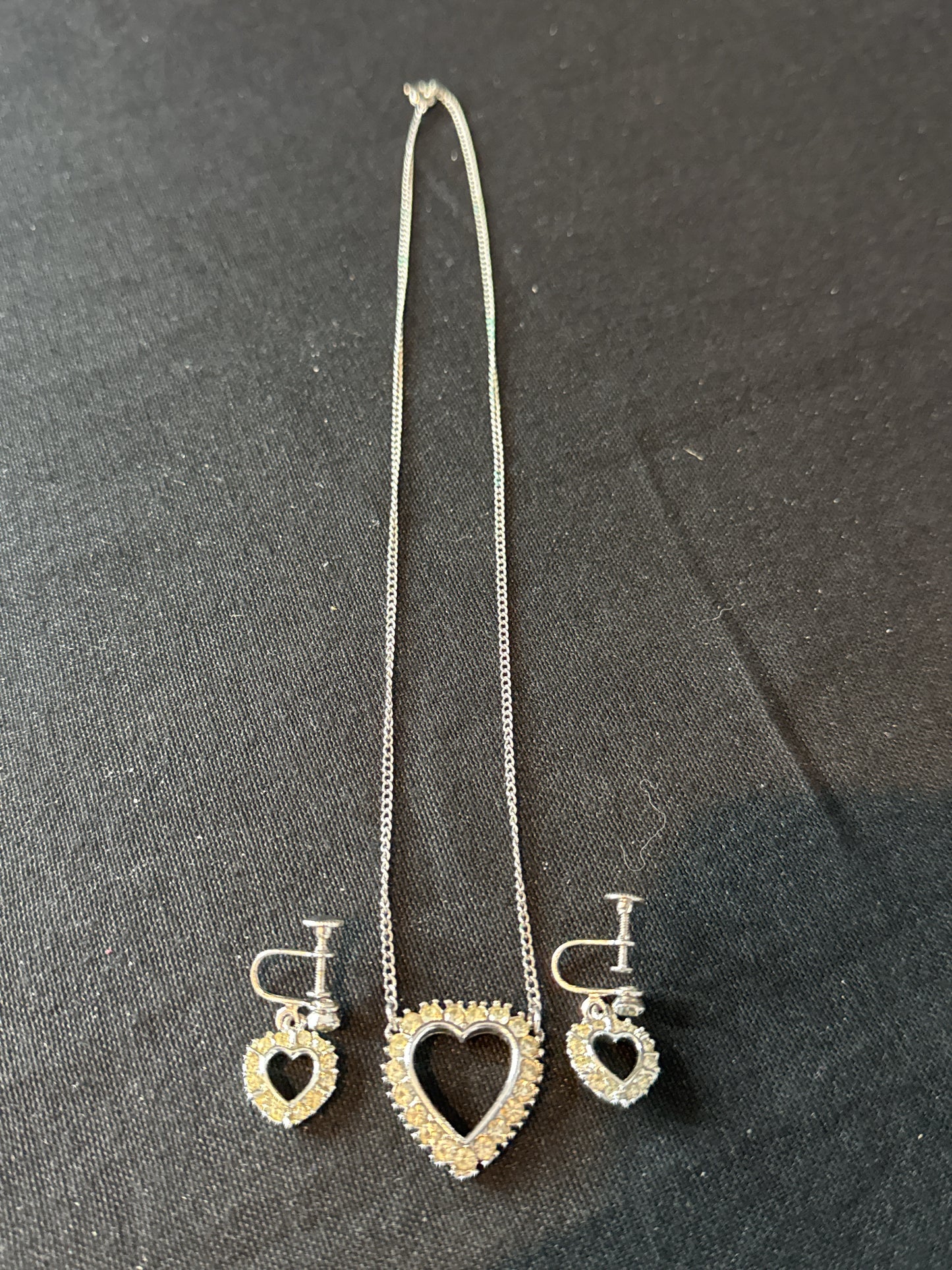 Costume Jewelry Crystal Necklace and Earrings