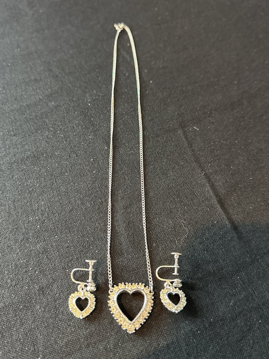 Costume Jewelry Crystal Necklace and Earrings