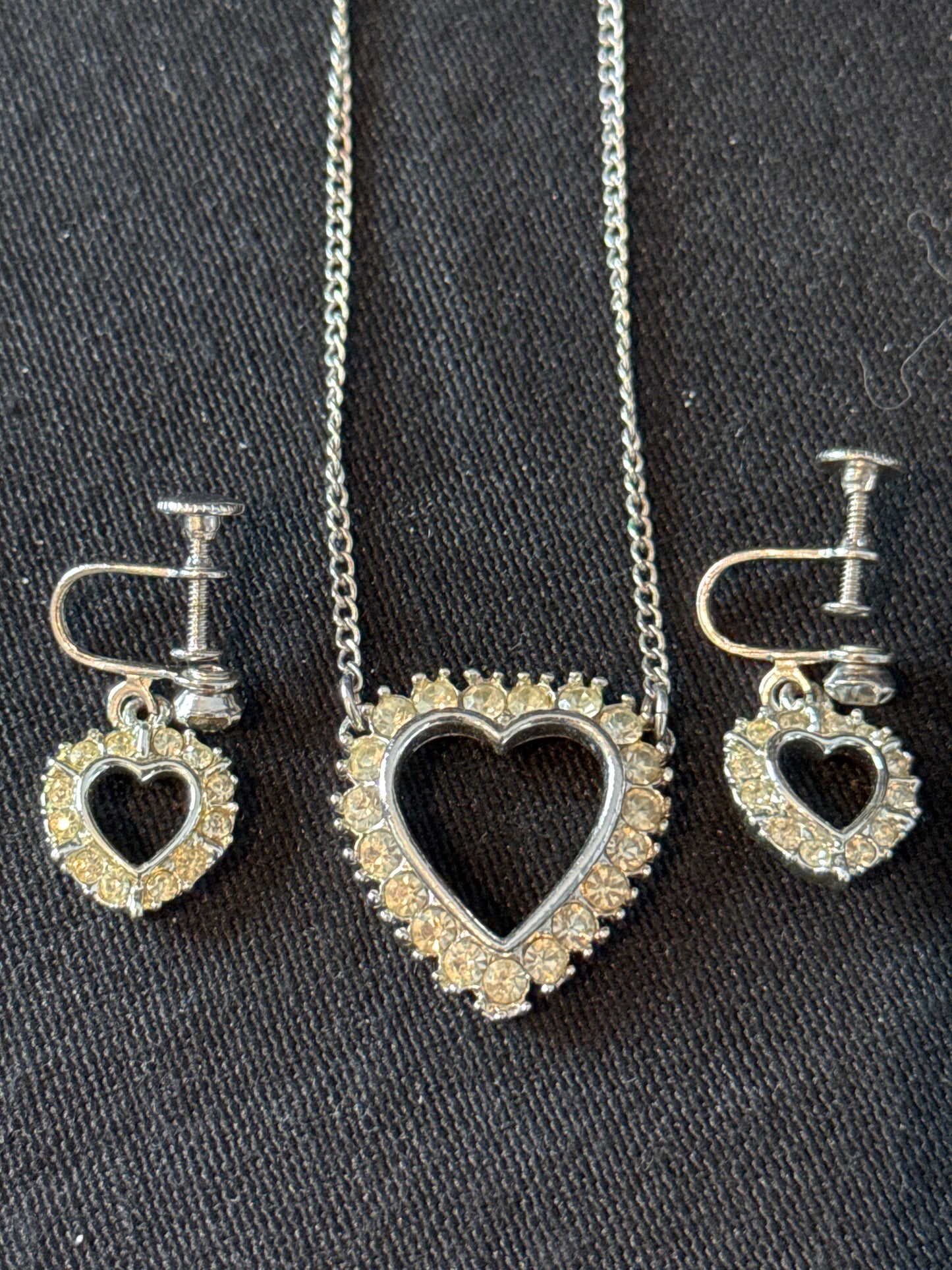 Costume Jewelry Crystal Necklace and Earrings