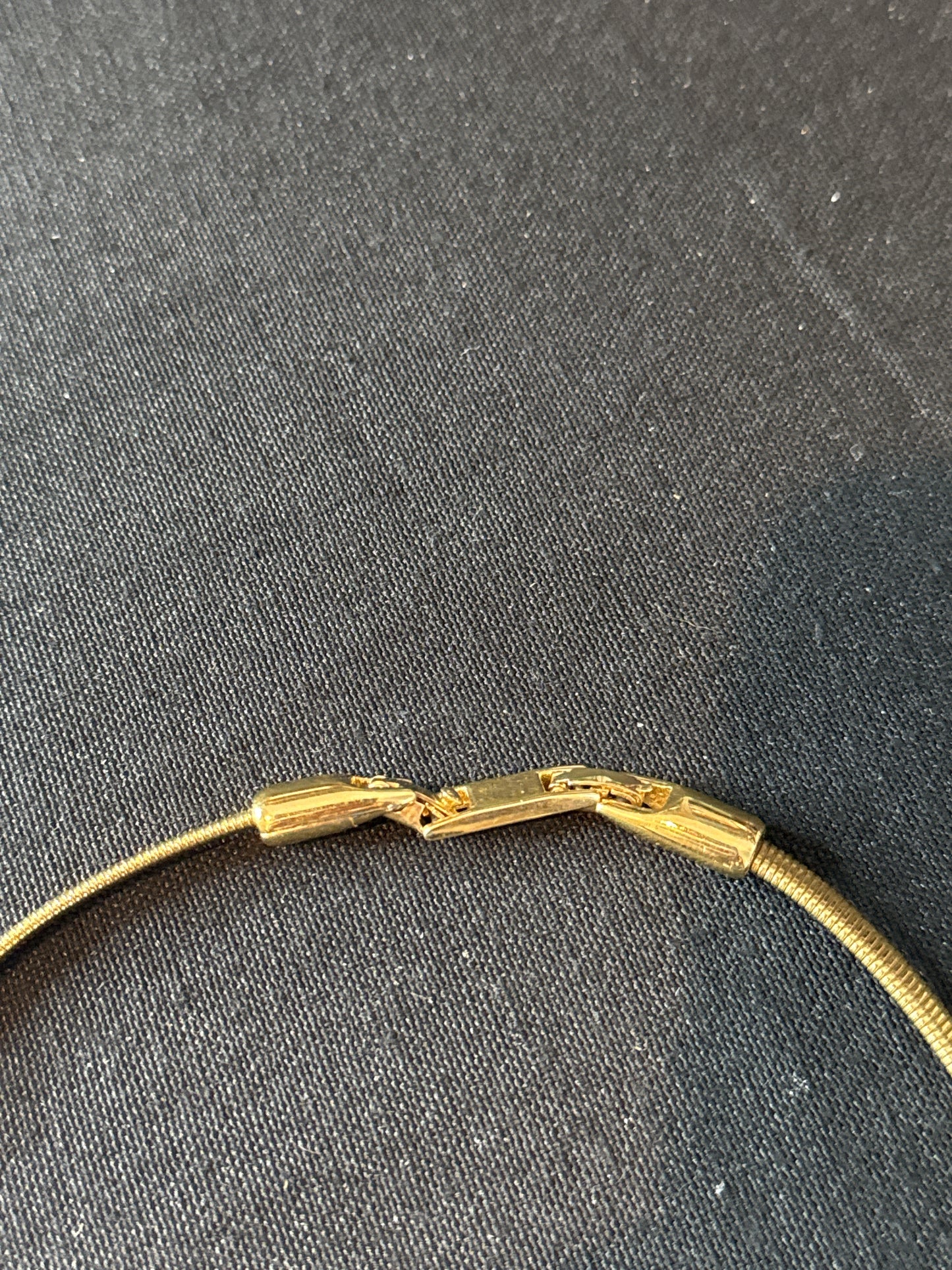Vintage Monet Black Enamel Gold Tone Necklace