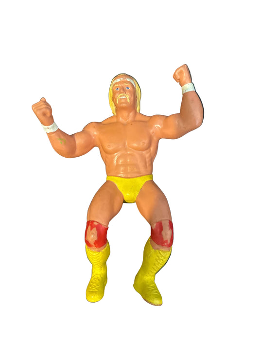 Vintage Hulk Hogan WWF/WWE Rubber LJN Wrestling Figure 1984 Original 8" Tall D