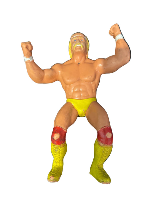 Vintage Hulk Hogan WWF/WWE Rubber LJN Wrestling Figure 1984 Original 8" Tall E