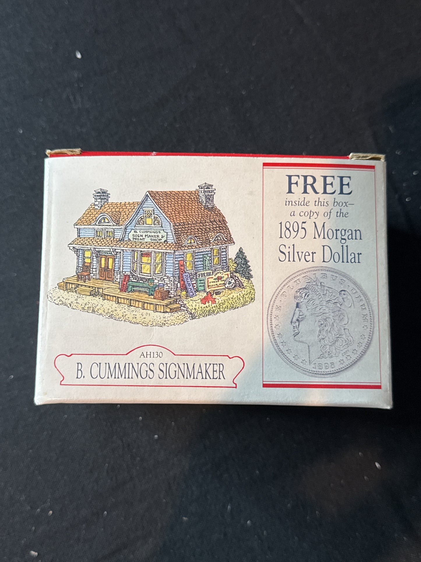 Liberty Falls B. Cummings Signmaker AH130 w/ copy of 1895 Morgan Silver Dollar New in Box