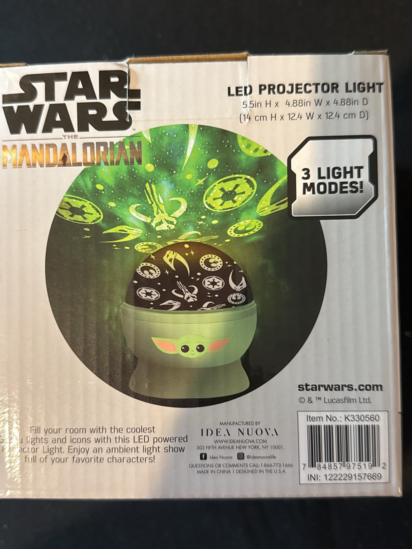 Star Wars The Mandalorian LED Projector Light Disney New in Box